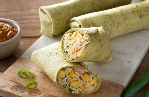 Thai Style Rice and Shrimp Wraps with Jasmine Rice