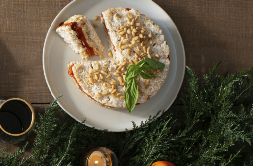 Basil Pesto and Red Pepper Brown Rice Torte