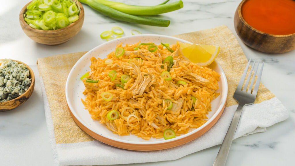 Instant Pot Cheese Buffalo Chicke and Basmati Rice