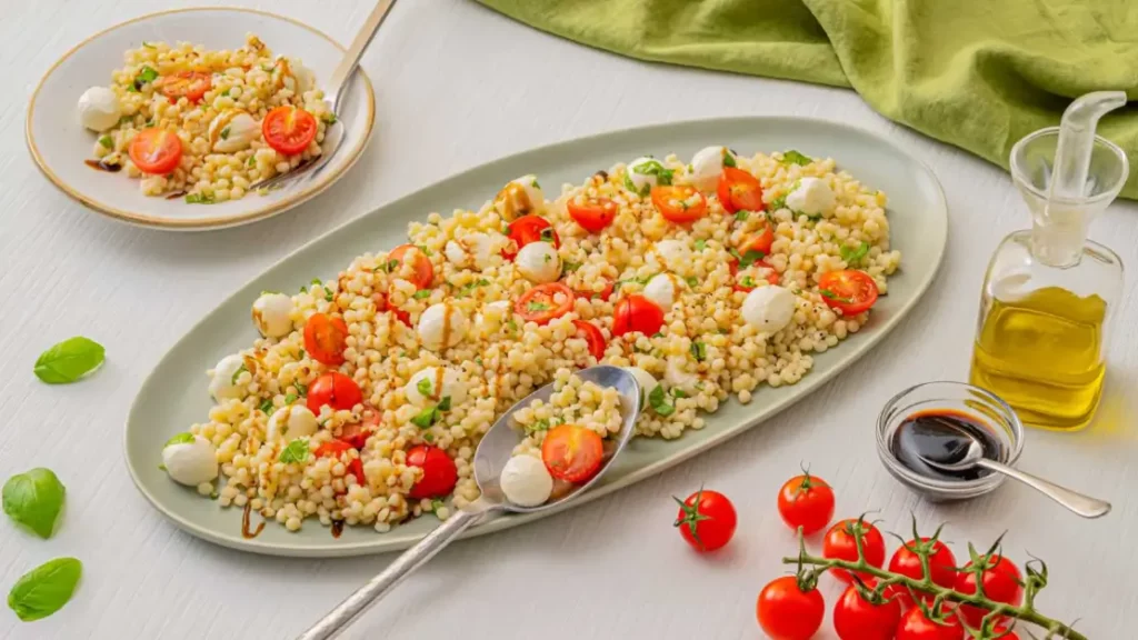Cherry Tomato Caprese Pearl Couscous Salad Recipe with SuccessRice