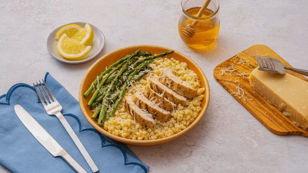 honey lemon pearl couscous grilled chicken recipe success rice