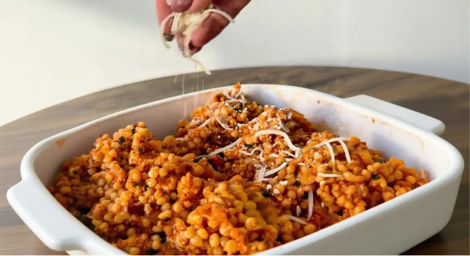 Stuffed Peppers with Pearl Couscous & Ground Turkey