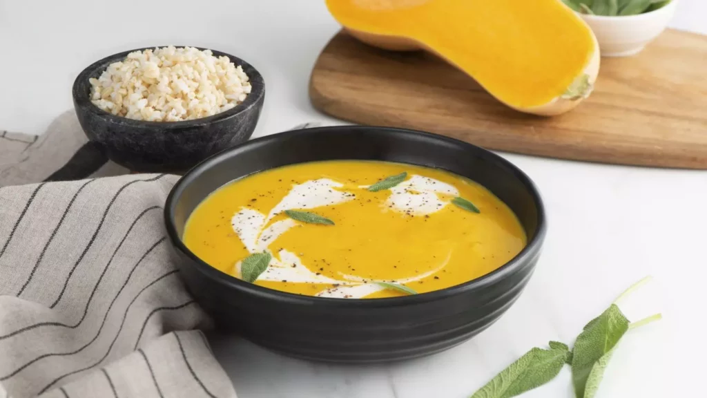 butternut squash soup with brown rice